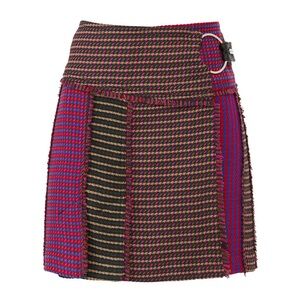 Tanya Taylor Houndstooth Maya Skirt  | Vibrant Tweed Skirt